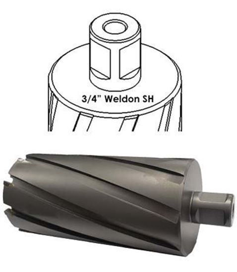 1-3/4 inch carbide tipped annular cutter with 3/4 inch weldon shank